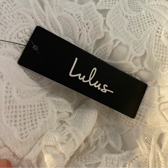 NWT Divine Beauty White Lace Midi Dress With Pockets Size Medium - Picture 12 of 16